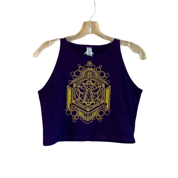 UCL Golden Bee Honeycomb Purple Fitted Crop L